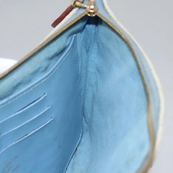 LOUIS VUITTON Monogram Denim New Wave Pochette Zip Bag Blue M67538 Auth 110431 - Picture 12 of 16